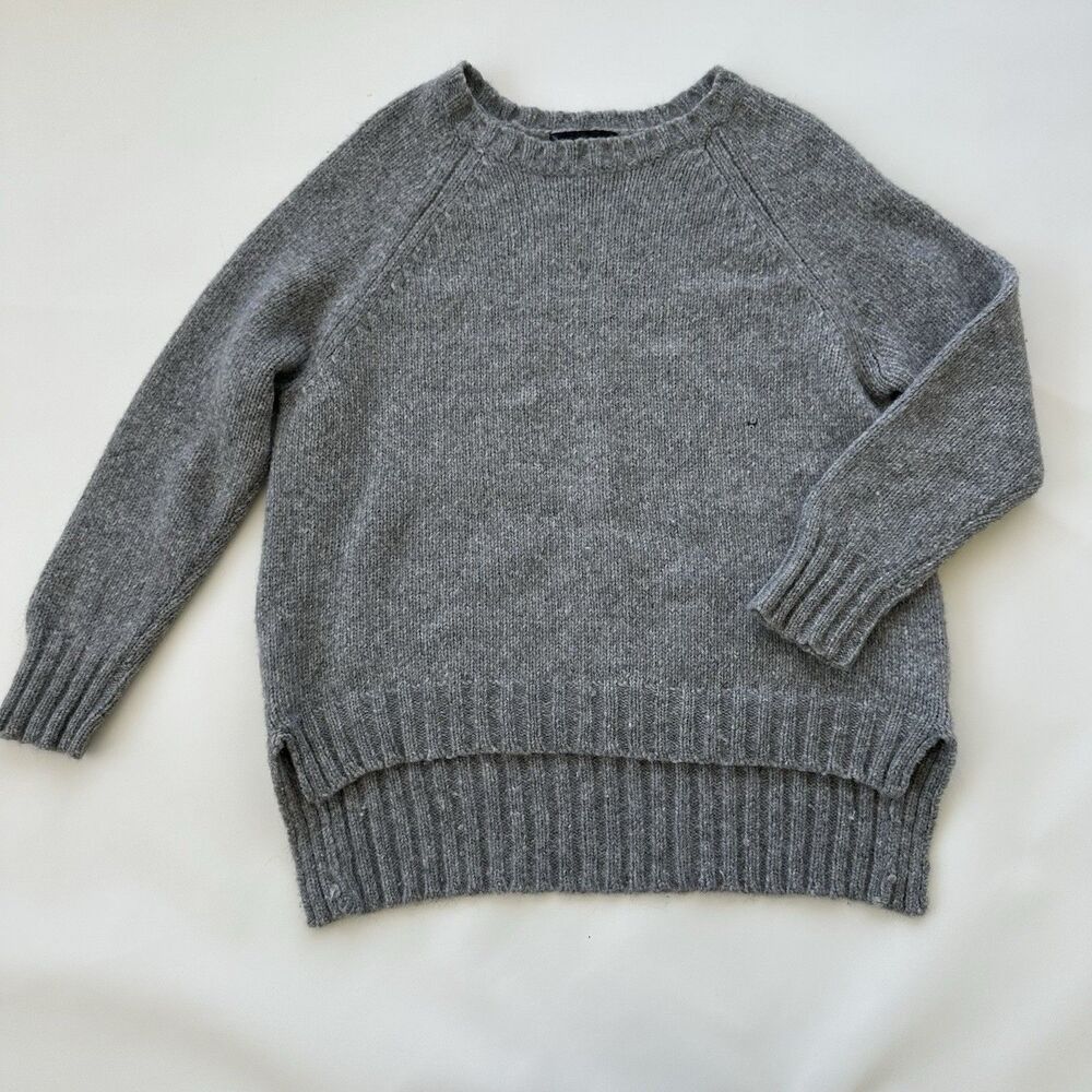 Jenni Kayne Sweater Womens Large Gray Alpaca Wool READ *Hole